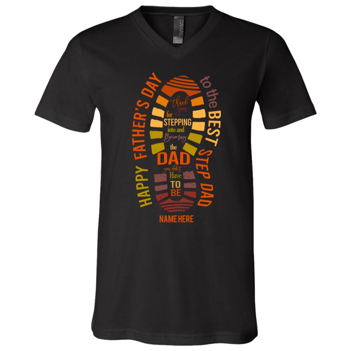 Personalized Happy Tshirt, Black, V-Neck T-Shirt