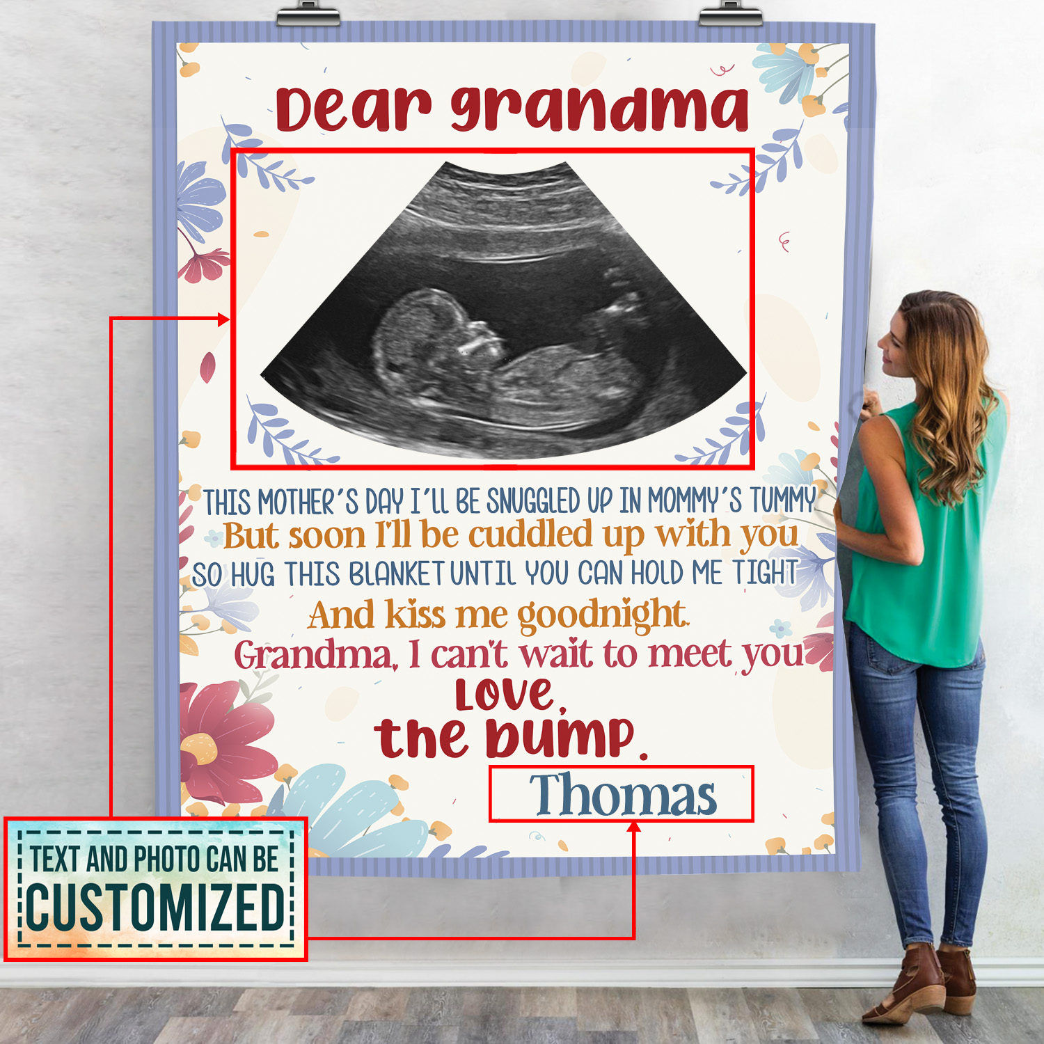 1VT. Dear Grandma This Mother Day Blanket mk1