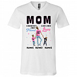 Personalized Mothers Day Gift, White, V-Neck T-Shirt