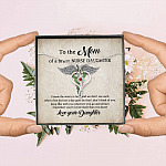 To the Mom of A Brave Nurse Daughter I Know the Worry Is Hard and We Don't See Each Other Stethoscope Necklace