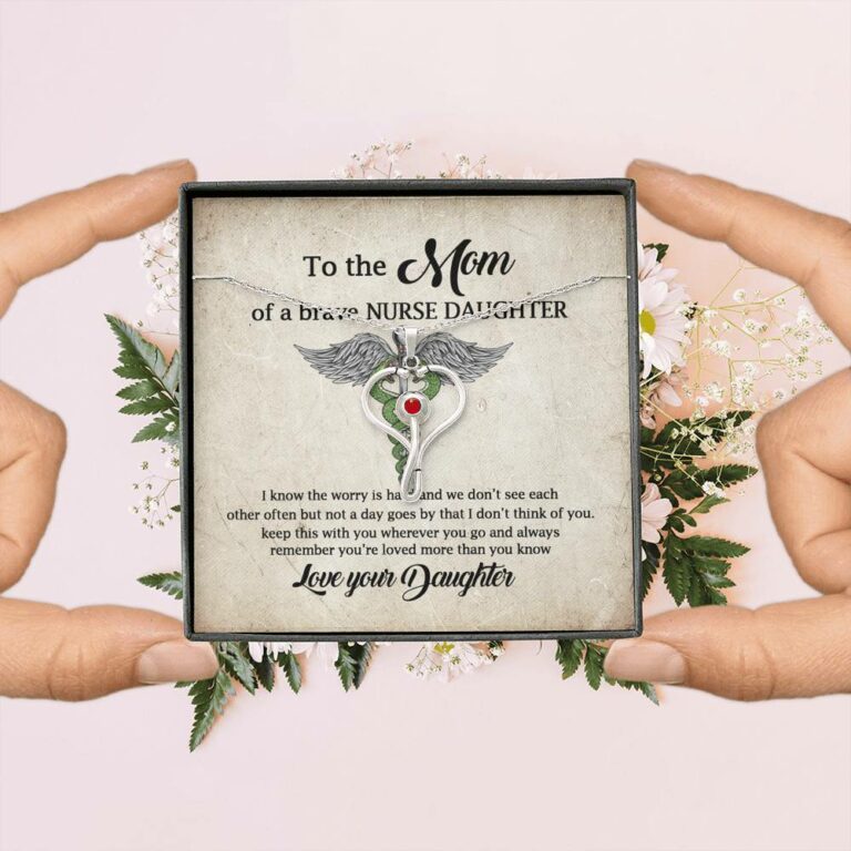 To the Mom of A Brave Nurse Daughter I Know the Worry Is Hard and We Don't See Each Other Stethoscope Necklace