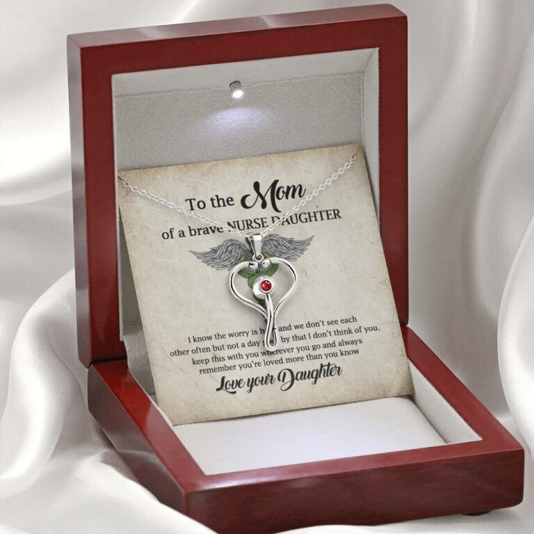 To the Mom of A Brave Nurse Daughter I Know the Worry Is Hard and We Don't See Each Other Stethoscope Necklace