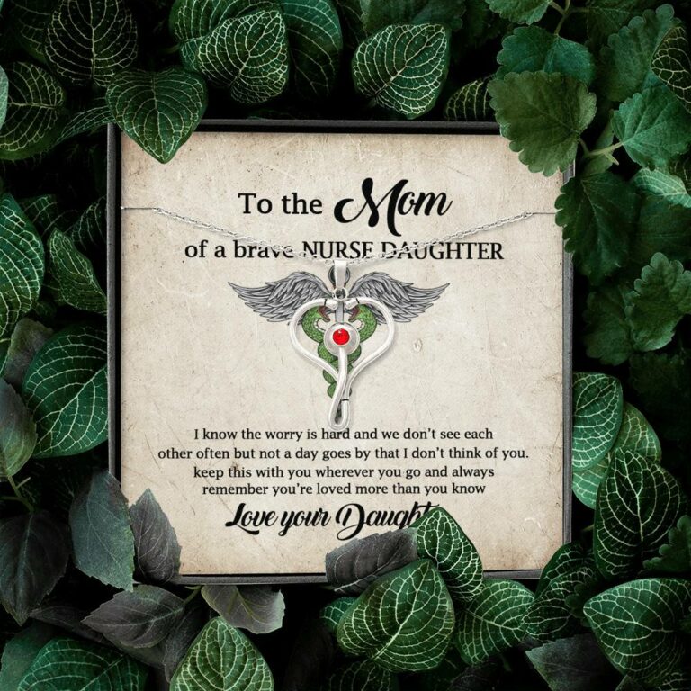 To the Mom of A Brave Nurse Daughter I Know the Worry Is Hard and We Don't See Each Other Stethoscope Necklace
