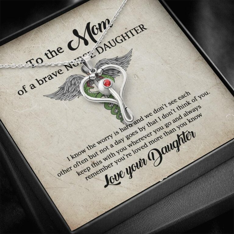 To the Mom of A Brave Nurse Daughter I Know the Worry Is Hard and We Don't See Each Other Stethoscope Necklace