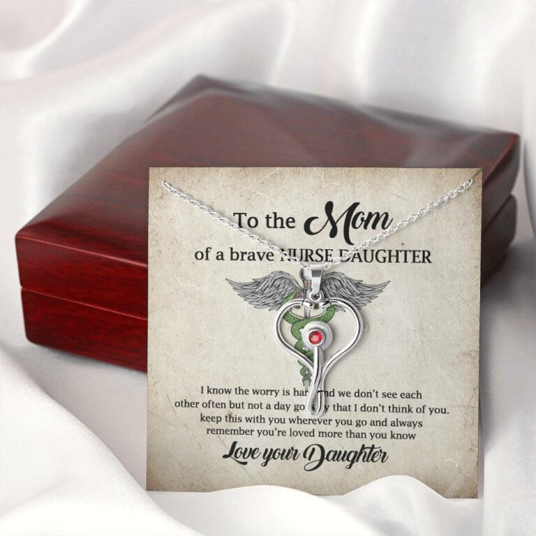 To the Mom of A Brave Nurse Daughter I Know the Worry Is Hard and We Don't See Each Other Stethoscope Necklace
