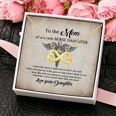 To the Mom of A Brave Nurse I Know the Worry Is Hard and We Don't See Infinity Heart Pendant Necklace