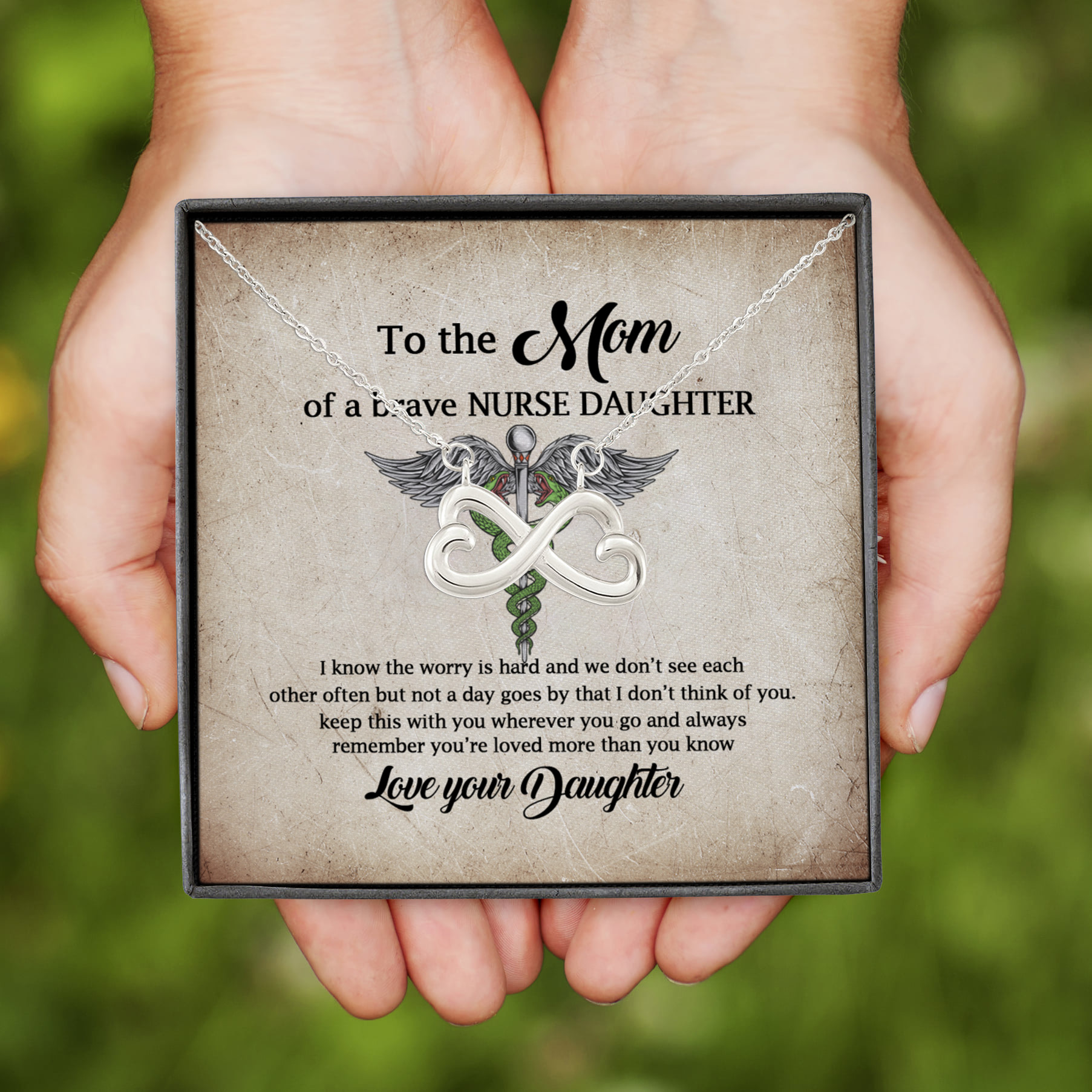 5UT. Nurse Daughter(4) Infinity Heart Necklace (Silver)