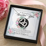 To My Boyfriend's Beautiful Mom Thank You For Sharing Your Son Double Hearts Necklace