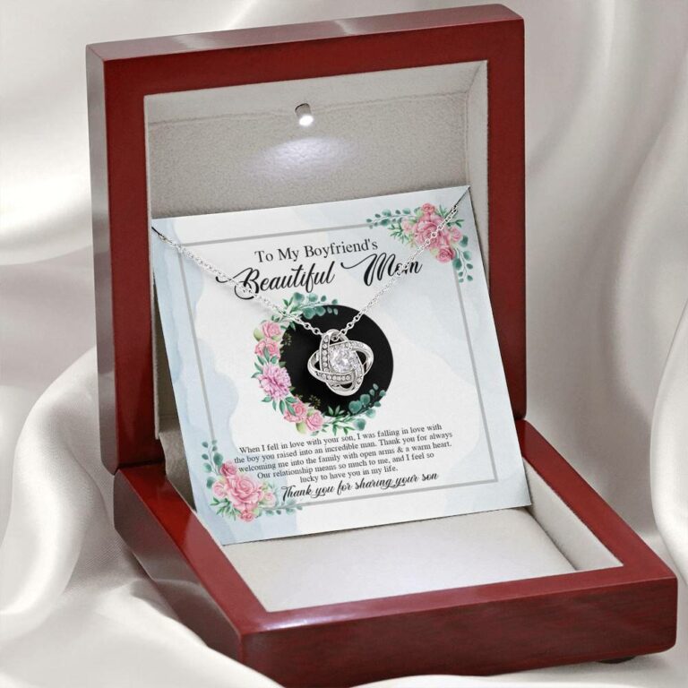 To My Boyfriend's Beautiful Mom Thank You For Sharing Your Son Love Knot Necklace