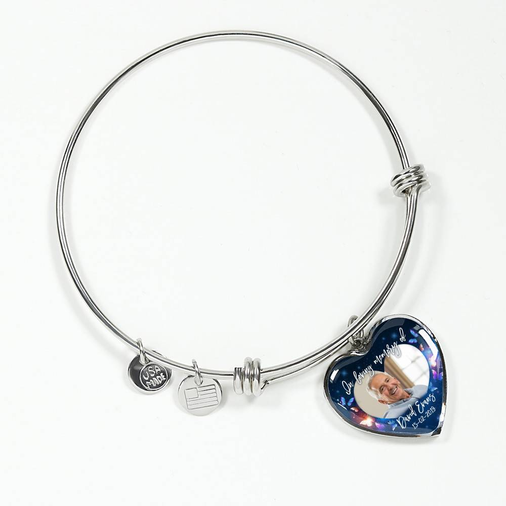 Personalized Photo In Loving Memory Of Custom Name Heart Pendant Necklace - Memorial Gift Jewelry