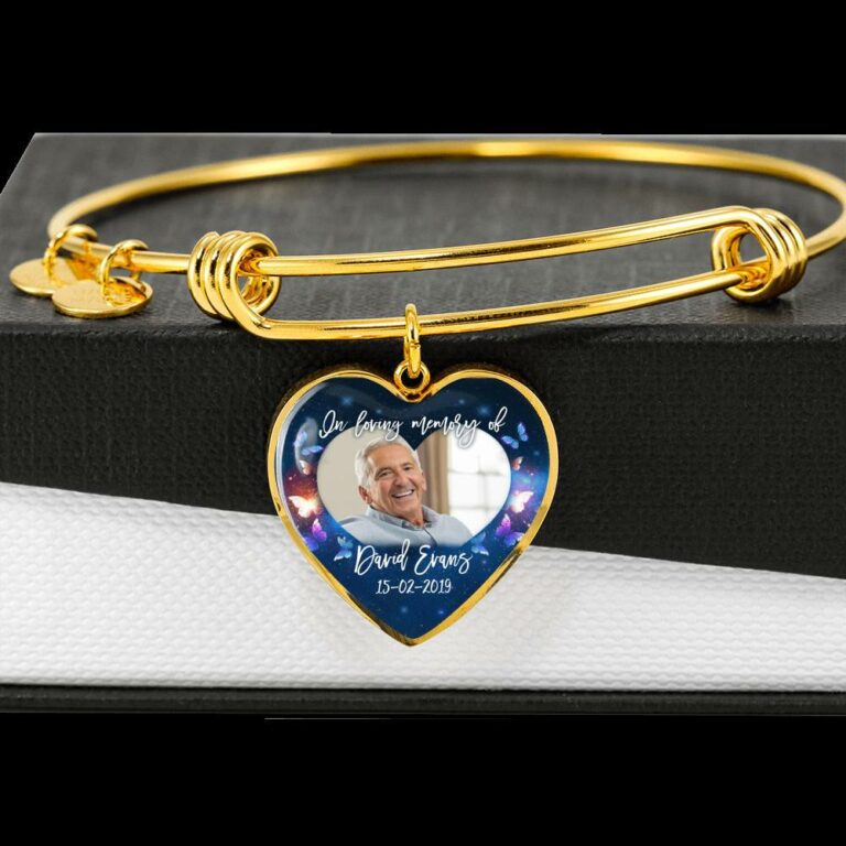 Personalized Photo In Loving Memory Of Custom Name Heart Pendant Necklace - Memorial Gift Jewelry