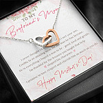 To My Boyfriend's Mom I Never Thought I'd Find The One Till I Met Your Son Interlocking Hearts Pendant Necklace