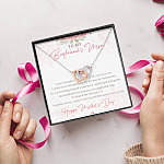To My Boyfriend's Mom I Never Thought I'd Find The One Till I Met Your Son Interlocking Hearts Pendant Necklace
