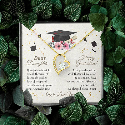Graduation Dear Daughter Your Future Is Bright For All The Times Senior Forever Love Heart Necklace