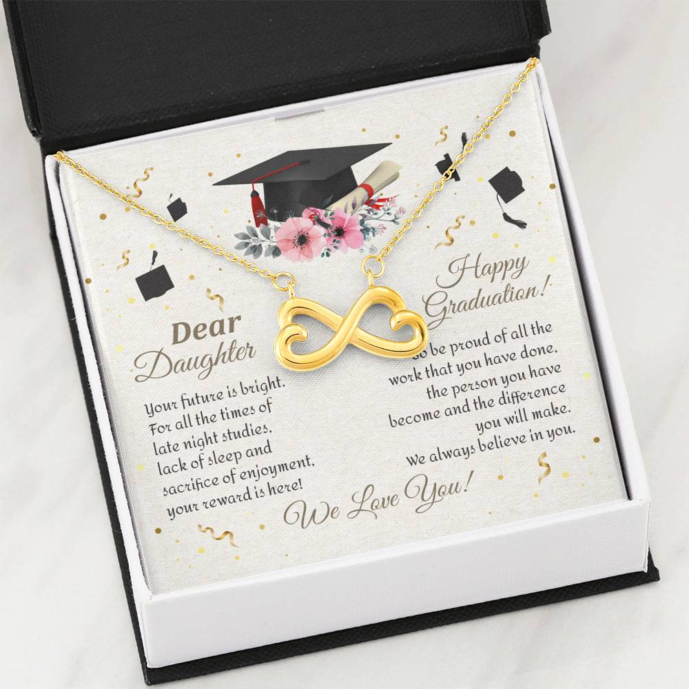 Graduation Dear Daughter Your Future Is Bright For All The Times Senior Infinity Heart Pendant Necklace Graduation Dear Daughter Your Future Is Bright For All The Times Senior Infinity Heart Pendant Necklace