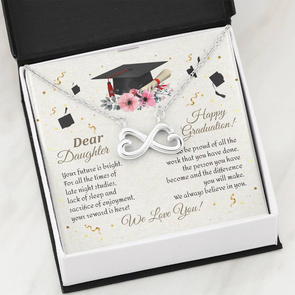Graduation Dear Daughter Your Future Is Bright For All The Times Senior Infinity Heart Pendant Necklace Graduation Dear Daughter Your Future Is Bright For All The Times Senior Infinity Heart Pendant Necklace