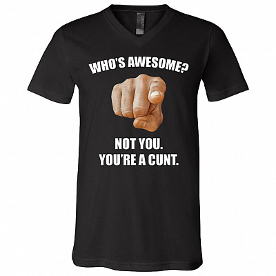 Who's Awesome Tshirt, Black, V-Neck T-Shirt