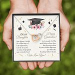 Graduation Dear Daughter Your Future Is Bright For All The Times Senior Interlocking Hearts Pendant Necklace