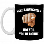 Who's Awesome Mug, Black, 11 oz. White Mug