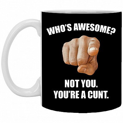 Who's Awesome Mug, Black, 11 oz. White Mug