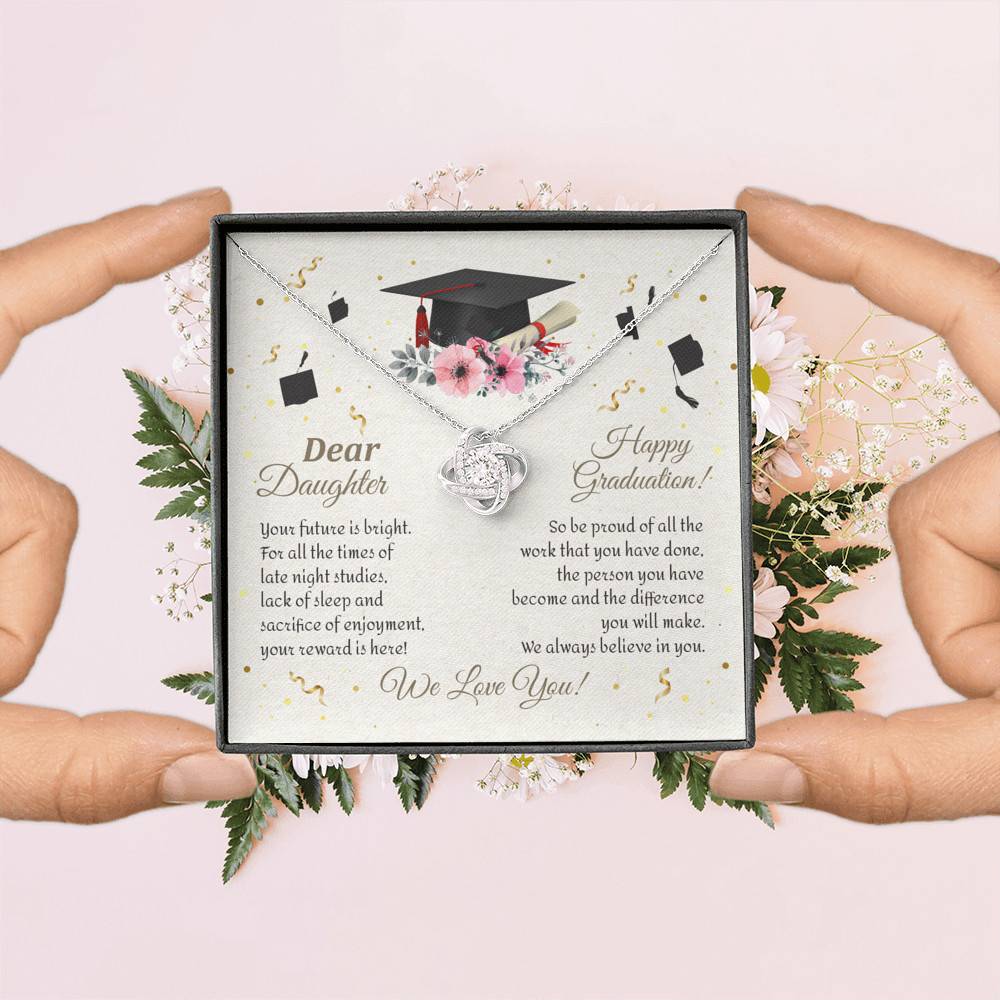 Graduation Dear Daughter Your Future Is Bright For All The Times Senior Love Knot Pendant Necklace