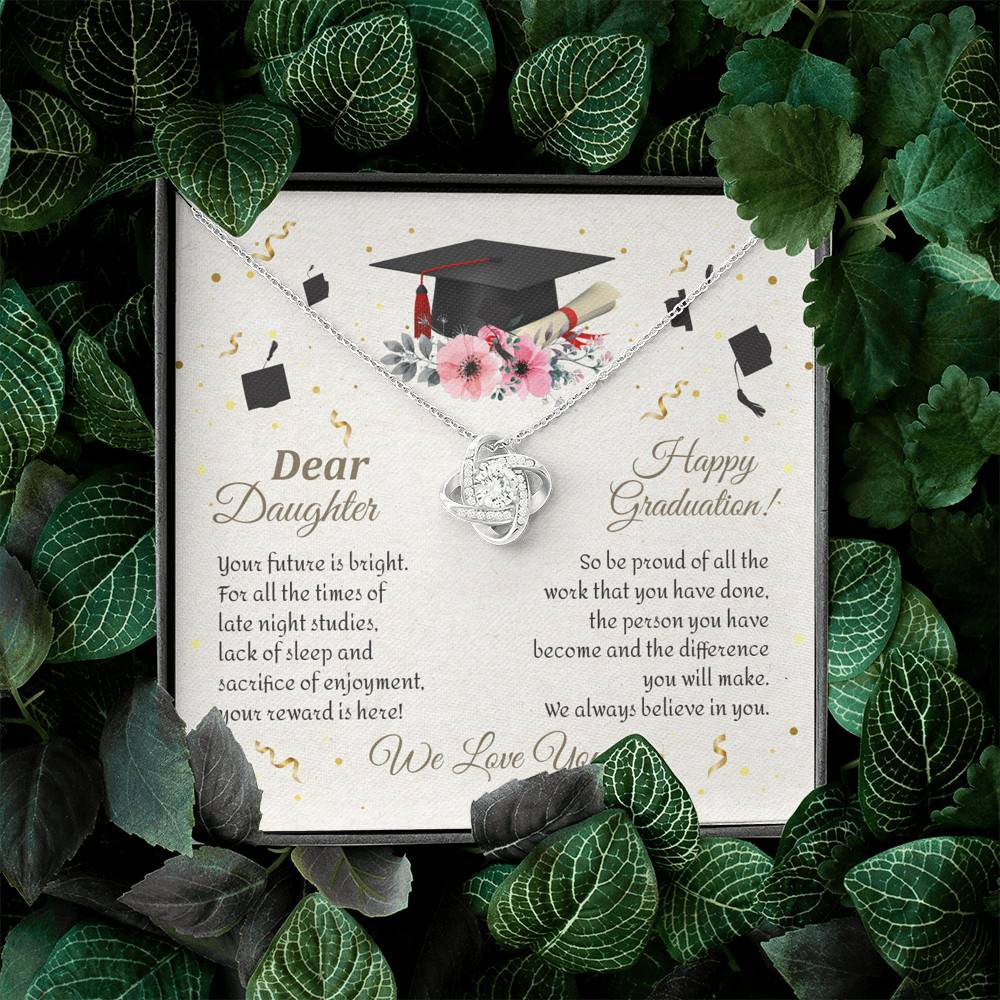 Graduation Dear Daughter Your Future Is Bright For All The Times Senior Love Knot Pendant Necklace