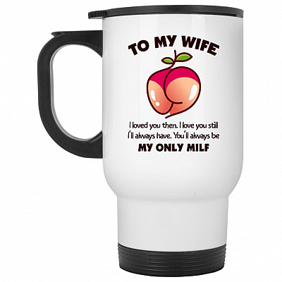 14 oz. White Travel Mug