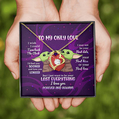 Yoda To My Only Love I Wish I Could Turn Back the Clock I Love You Forever and Always Forever Love Necklace