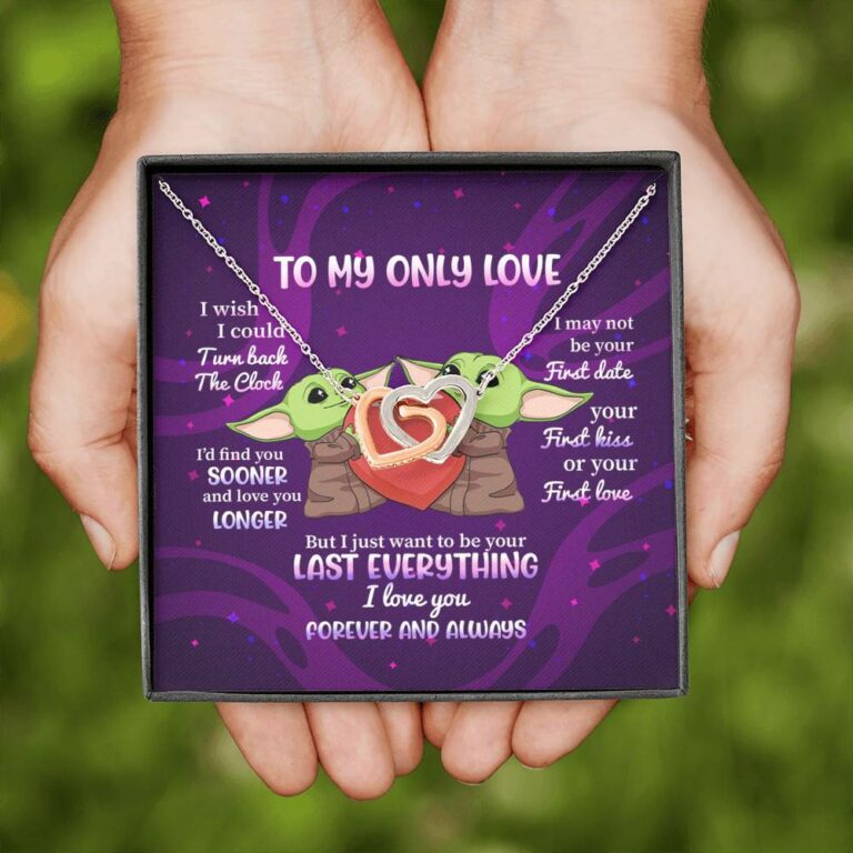 Yoda To My Only Love I Wish I Could Turn Back the Clock I Love You Forever and Always Joined Interlocking Hearts Necklace