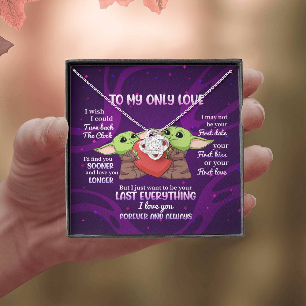 Yoda To My Only Love I Wish I Could Turn Back the Clock I Love You Forever and Always Love Knot Necklace Yoda To My Only Love I Wish I Could Turn Back the Clock I Love You Forever and Always Love Knot Necklace