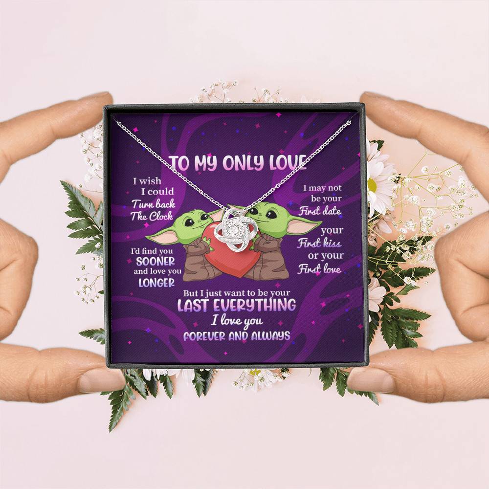 Yoda To My Only Love I Wish I Could Turn Back the Clock I Love You Forever and Always Love Knot Necklace Yoda To My Only Love I Wish I Could Turn Back the Clock I Love You Forever and Always Love Knot Necklace