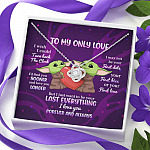 Yoda To My Only Love I Wish I Could Turn Back the Clock I Love You Forever and Always Love Knot Necklace