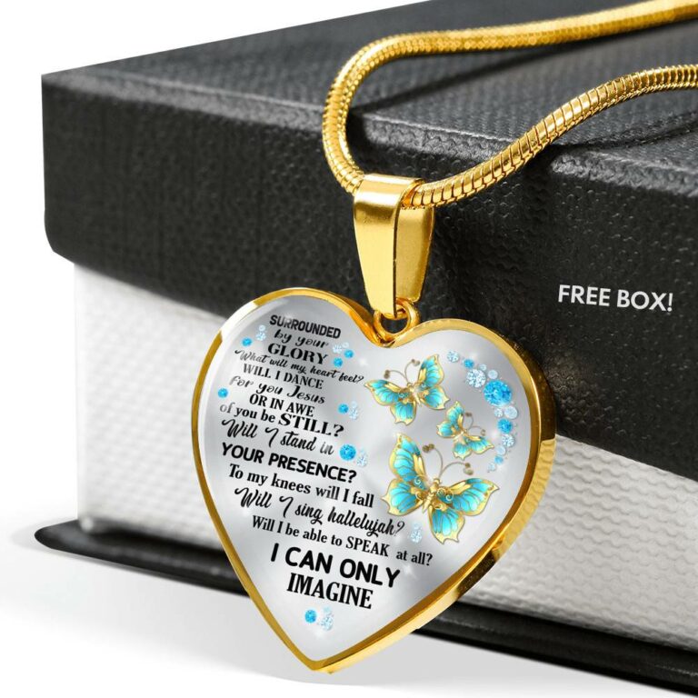 Butterfly Surrounded by Your Glory What Will My Heart Feel Will I Dance for You Jesus Heart Pendant Necklace