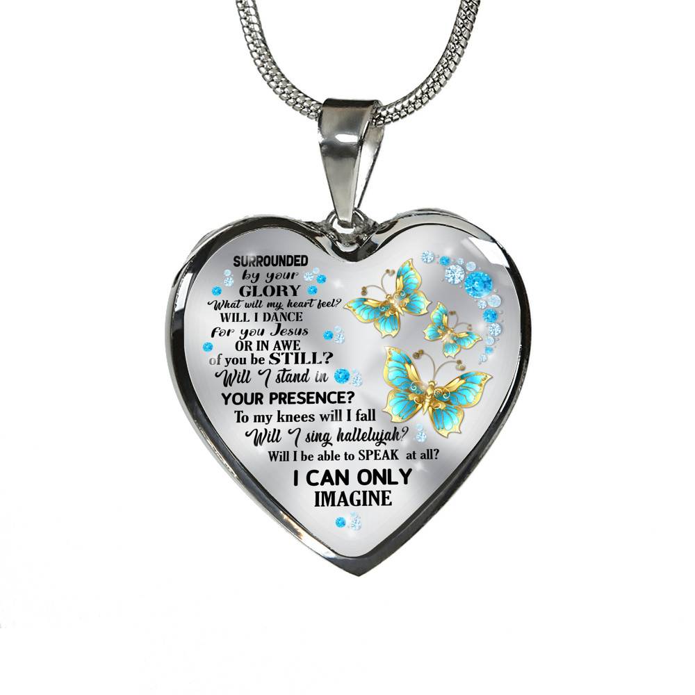 Butterfly Surrounded by Your Glory What Will My Heart Feel Will I Dance for You Jesus Heart Pendant Necklace Butterfly Surrounded by Your Glory What Will My Heart Feel Will I Dance for You Jesus Heart Pendant Necklace