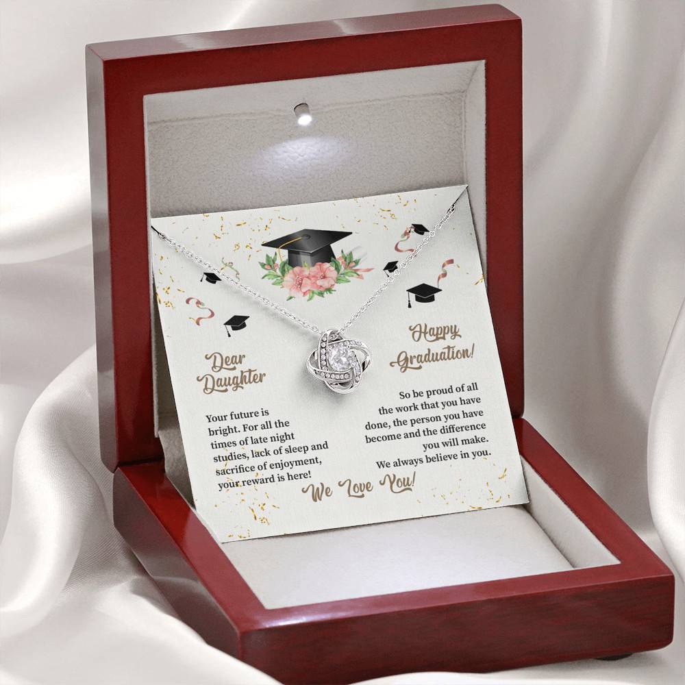 Dear Daughter Happy Graduation We Always Believed In You We Love You Love Knot Necklace Dear Daughter Happy Graduation We Always Believed In You We Love You Love Knot Necklace