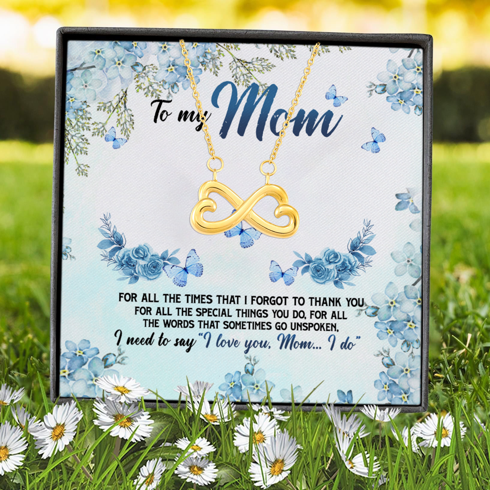 3O. To My Mom For All Infinity Heart Necklace (Gold) 7