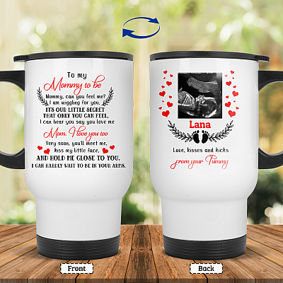 14 oz. White Travel Mug