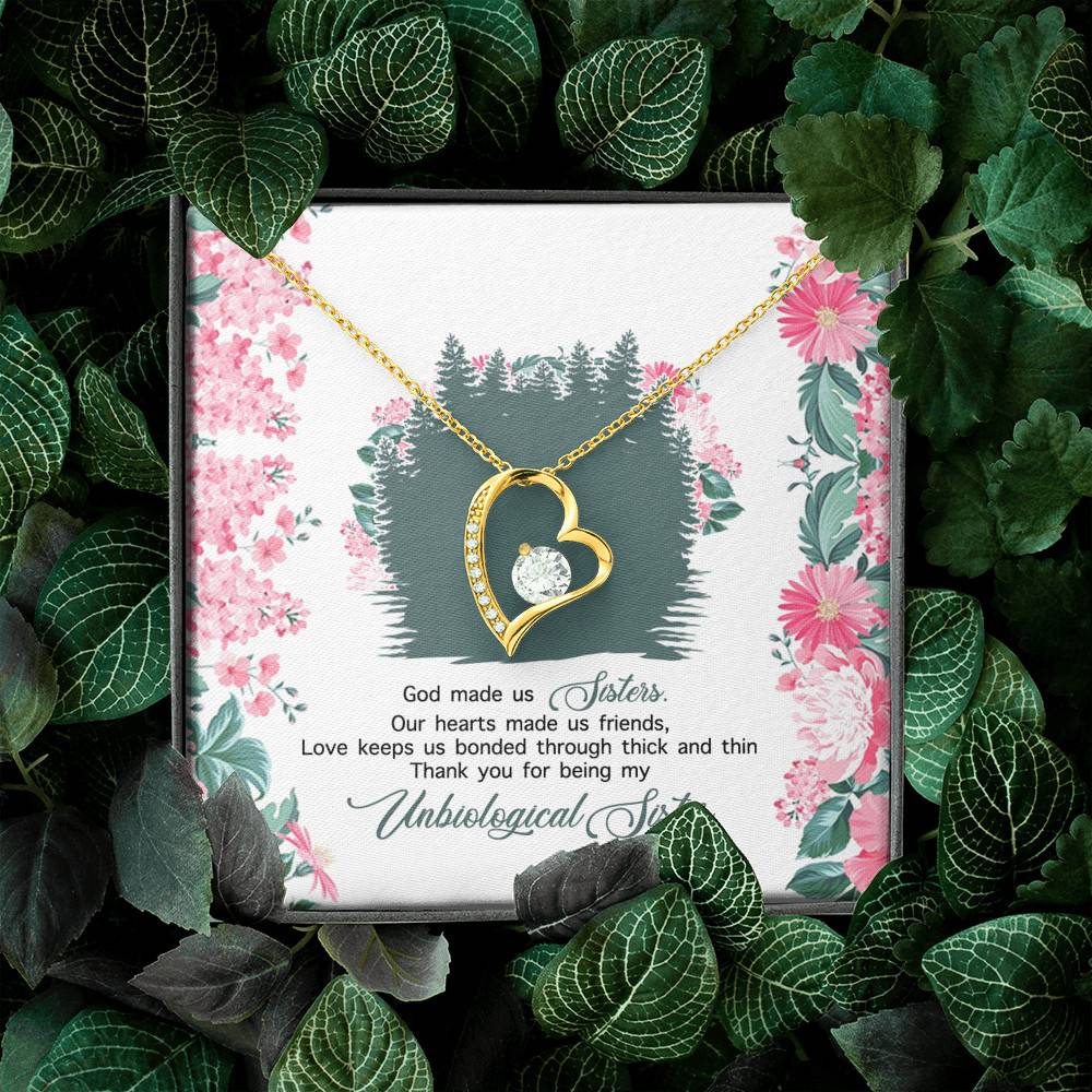 God Made Us Sisters Thank You for Being My Unbiological Sister Forever Love Pendant Necklace God Made Us Sisters Thank You for Being My Unbiological Sister Forever Love Pendant Necklace