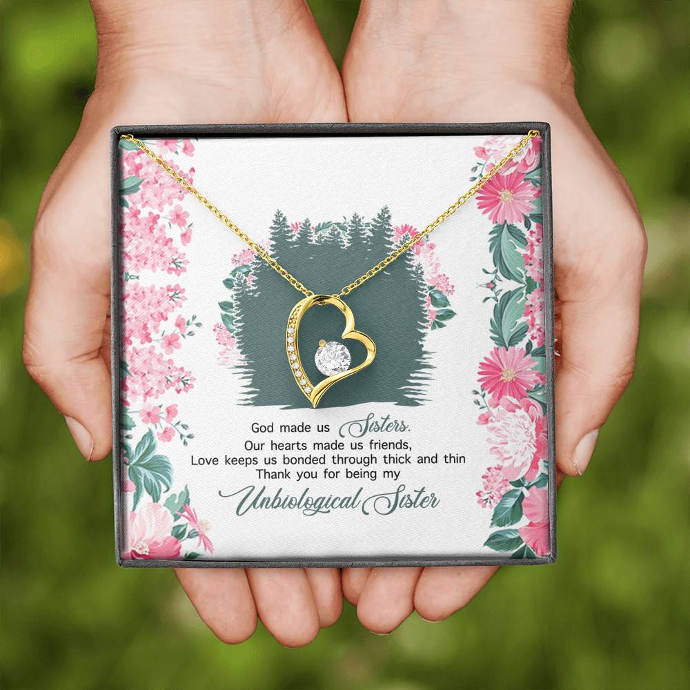 God Made Us Sisters Thank You for Being My Unbiological Sister Forever Love Pendant Necklace God Made Us Sisters Thank You for Being My Unbiological Sister Forever Love Pendant Necklace