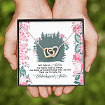 God Made Us Sisters Thank You for Being My Unbiological Sister Interlocking Hearts Pendant Necklace