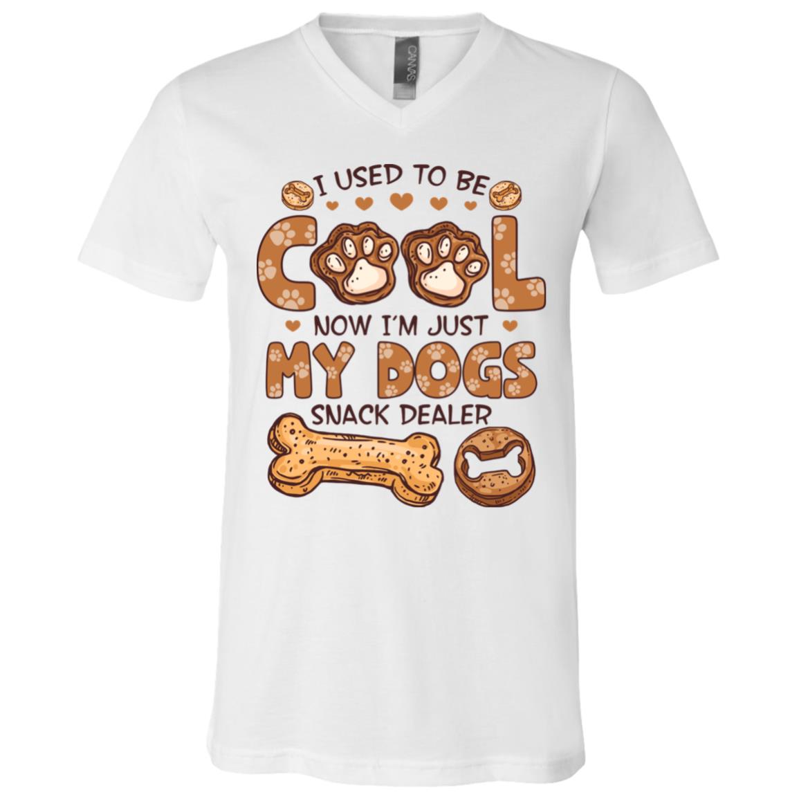 snack dealer, White, V-Neck T-Shirt