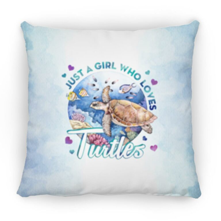 TURTLES PILLOW, White, Square Pillow 18x18