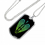 His Angel Her Guardian Wings Sword Couple Dog Tag Necklace