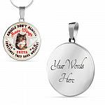 Personalized Photo Angels Don't Always Have Wings Sometimes They Have Whiskers Circle Pendant Necklace