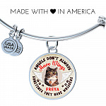 Personalized Photo Angels Don't Always Have Wings Sometimes They Have Whiskers Circle Pendant Necklace