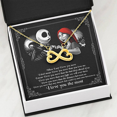When I Say I Love You More I Love You The Most Jack Sally Infinity Heart Pendant Necklace