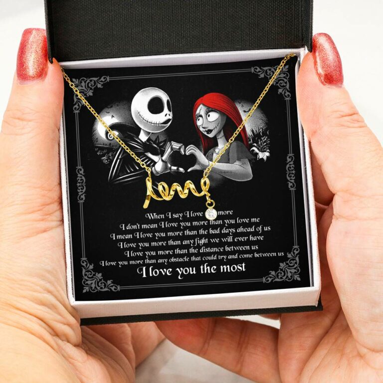 When I Say I Love You More I Love You The Most Jack Sally Scripted Love Necklace