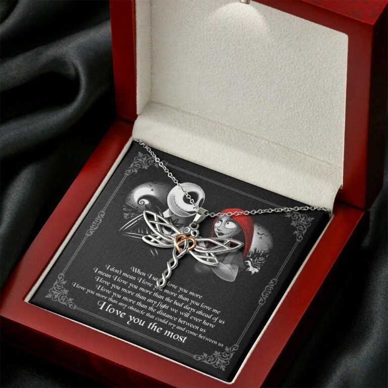 When I Say I Love You More I Love You The Most Jack Sally Dragonfly Necklace
