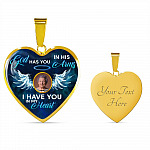 Personalized Custom Photo Memorial God Has You In His Arms I Have You In My Heart Heart Necklace - Bangle