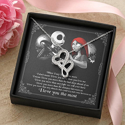 When I Say I Love You More I Love You The Most Jack Sally Double Hearts Necklace